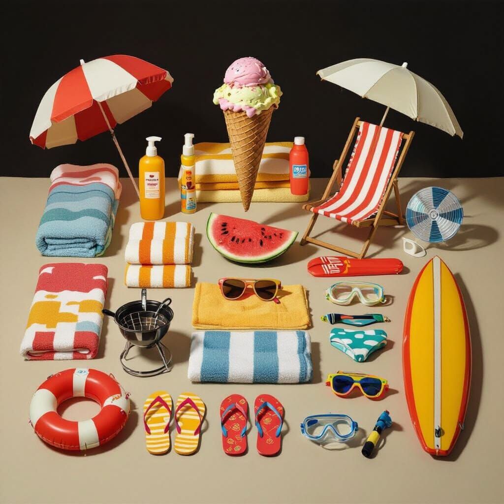 Summer Knolling Still Life: Symmetrical Beach Collection