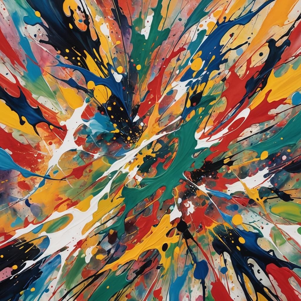 Vibrant Onomatopoeia Explosion as Abstract Expressionism