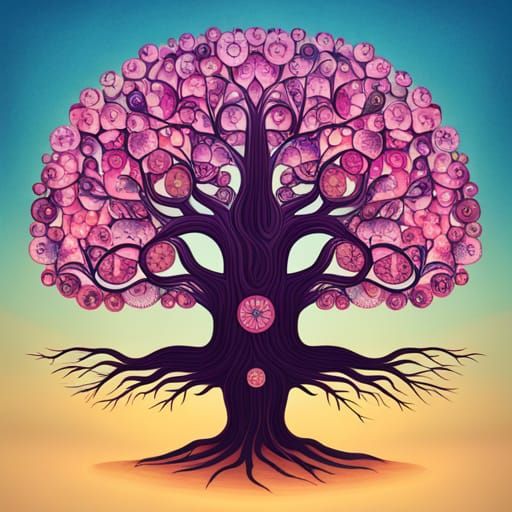 Blossoming Tree: Symbol of Growth in Digital Art