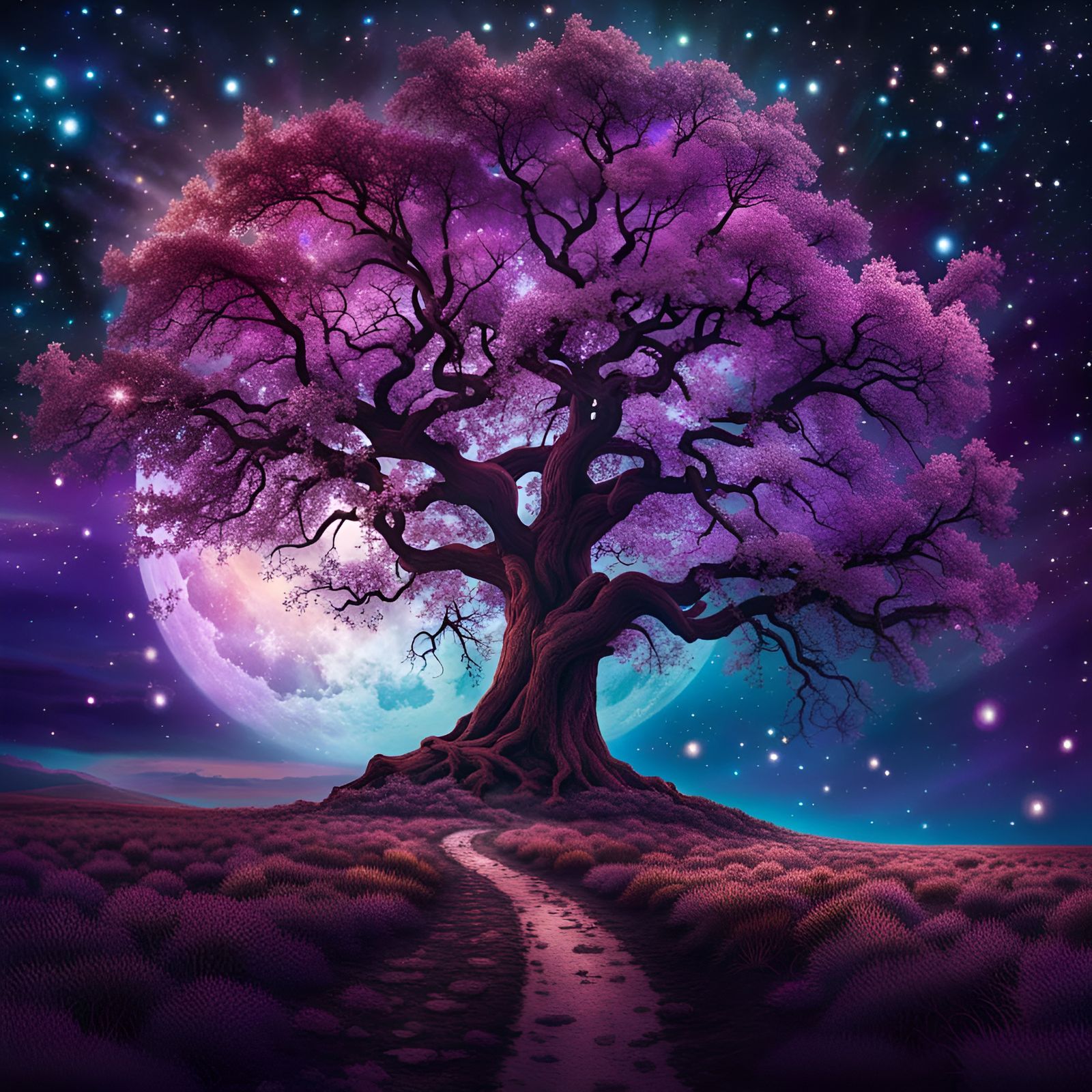 Nebula Tree: A Cosmic Digital Painting