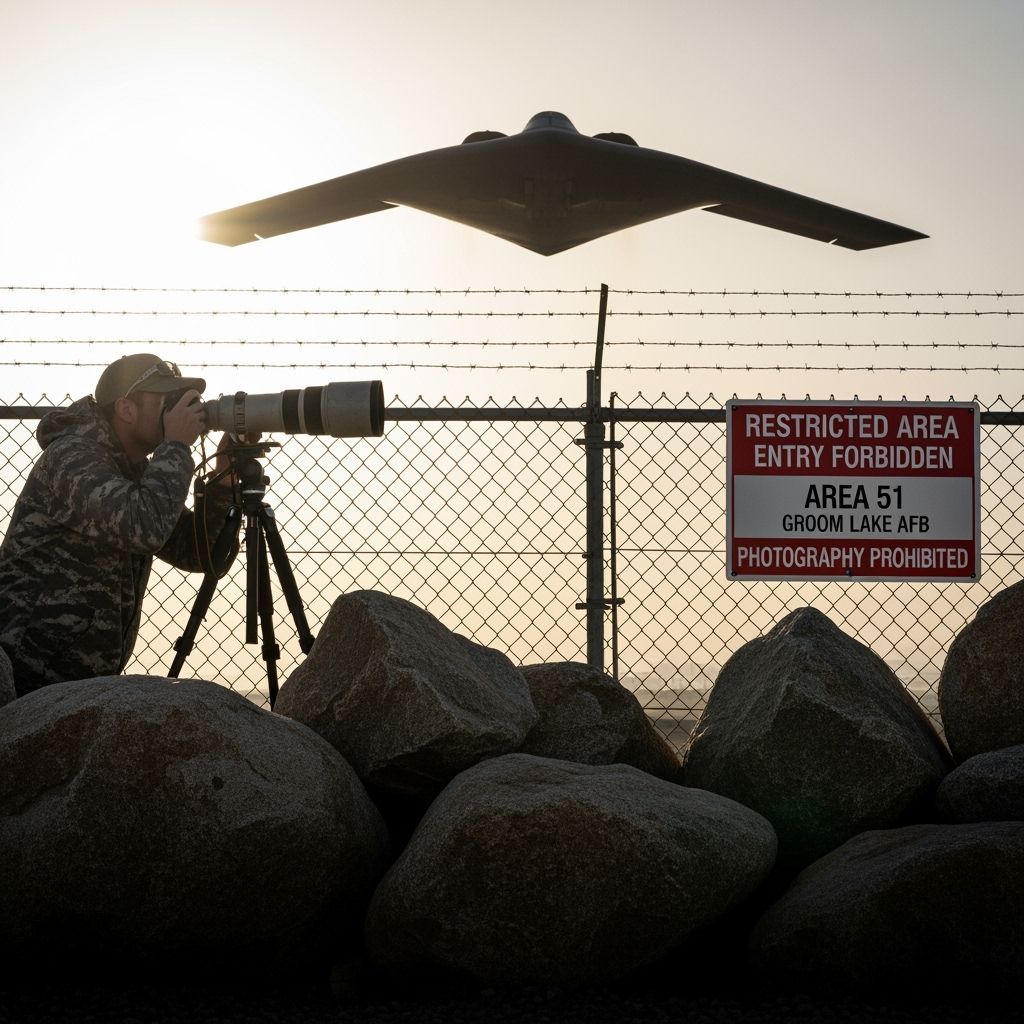 B-2 Spirit Silhouetted at Groom Lake AFB