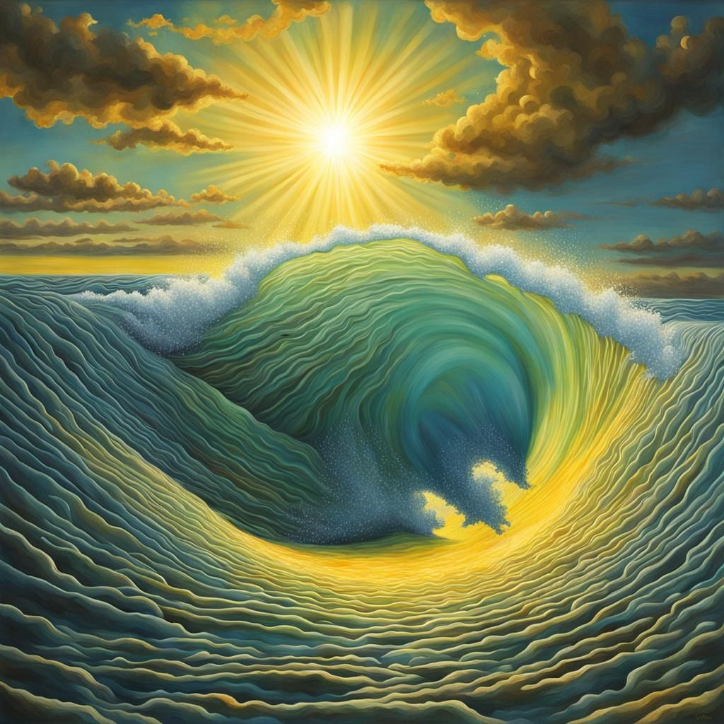 Surreal Pipeline Wave in Hyperrealistic Style