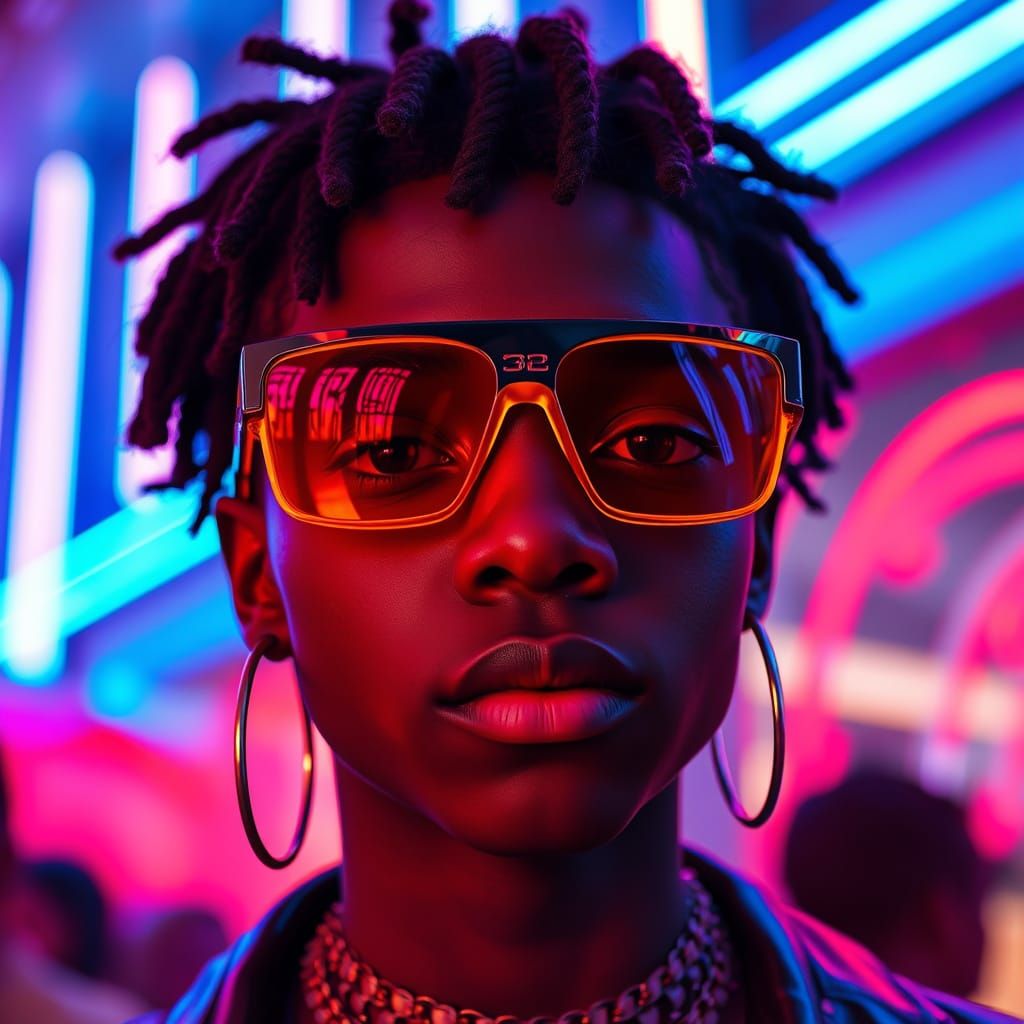 Confident Futuristic Youth with Edgy Style