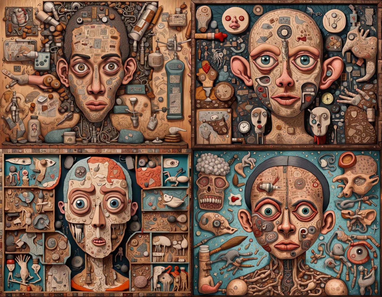 Disturbing Wooden Homunculus Artwork