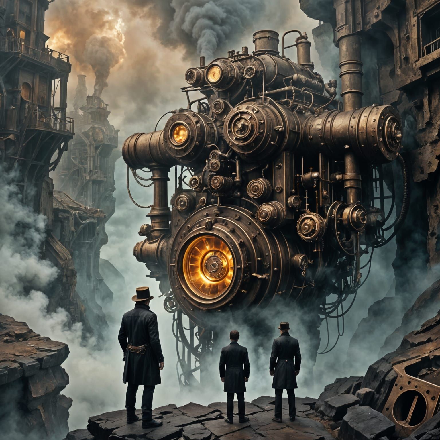 Intricate Steampunk Engine Design