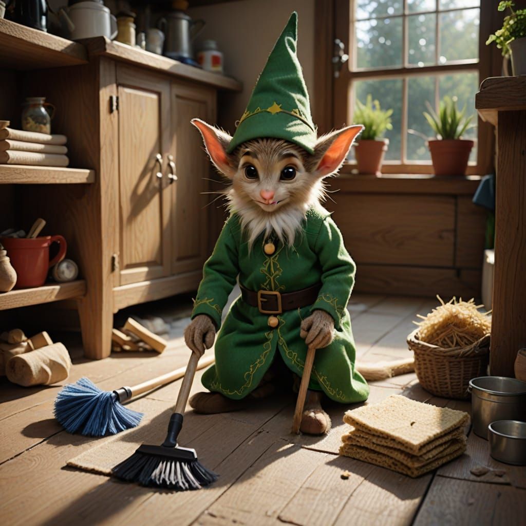 Magic Elves Clean House While Owner Sleeps