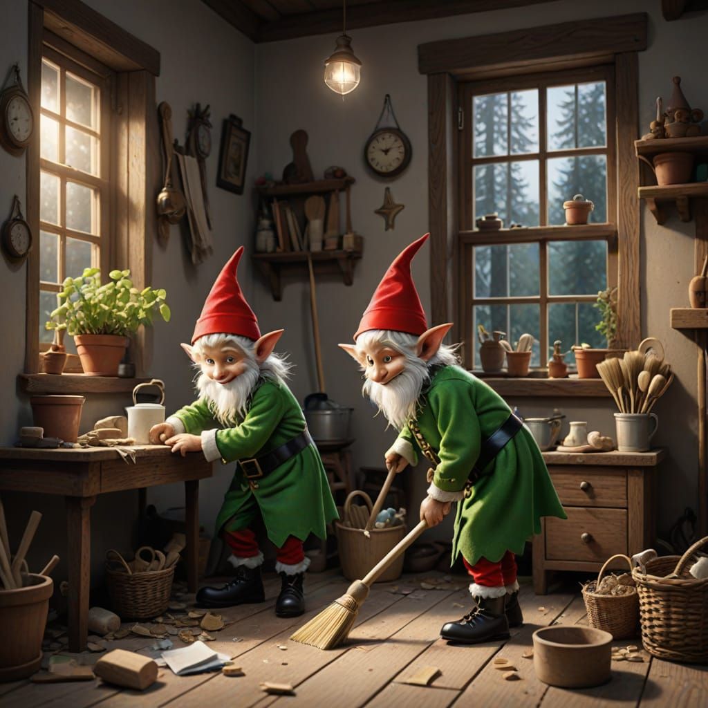 Magic Elves Cleaning House While You Sleep