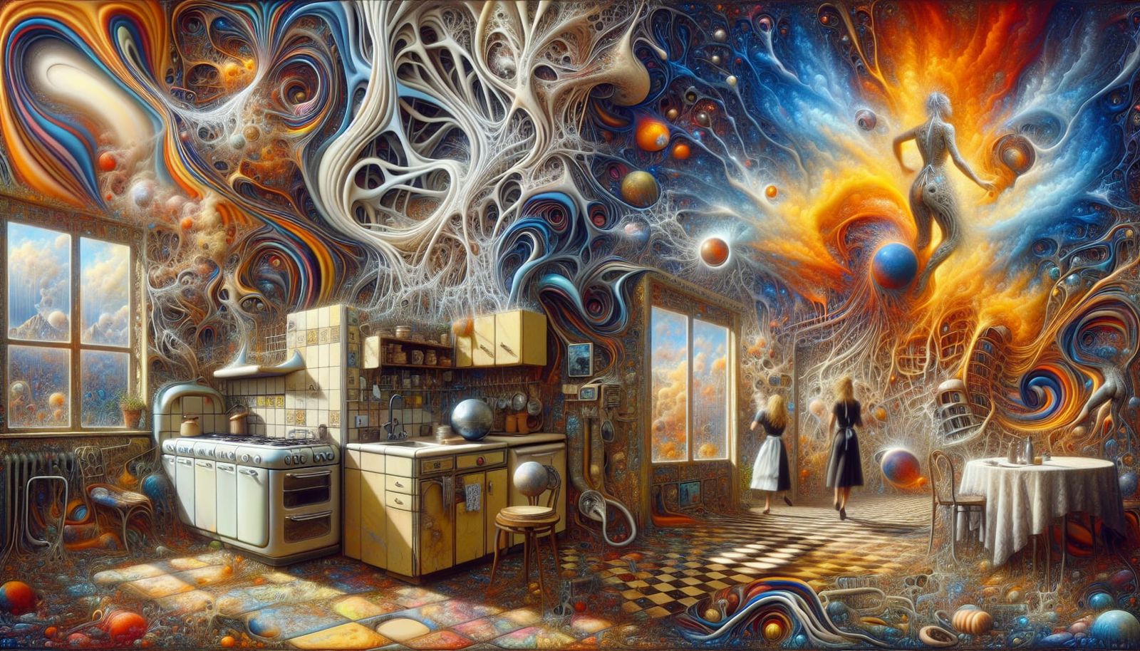 Bauhaus surrealism melting distortions mind bending cracked ...