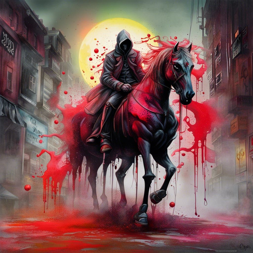 Headless Horseman Halloween Graffiti Art