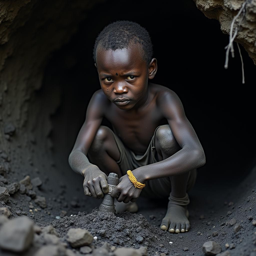 Cobalt Miner's Struggle: High Quality Photography