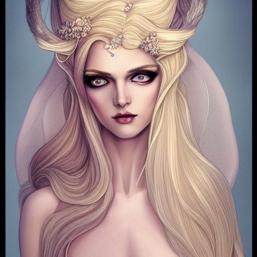 Androgynous Bride Portrait in Maximalist Style