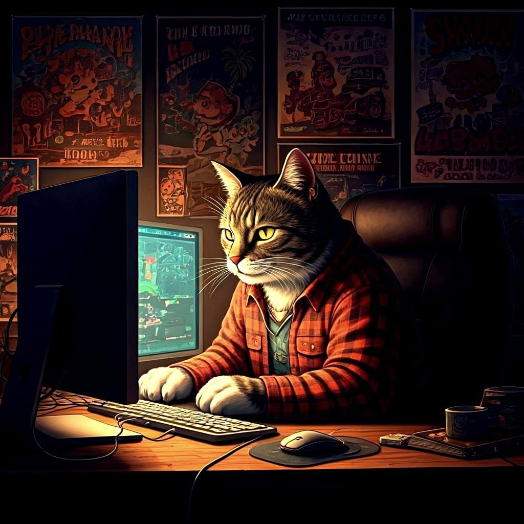 GenX Cat Streams Video Game