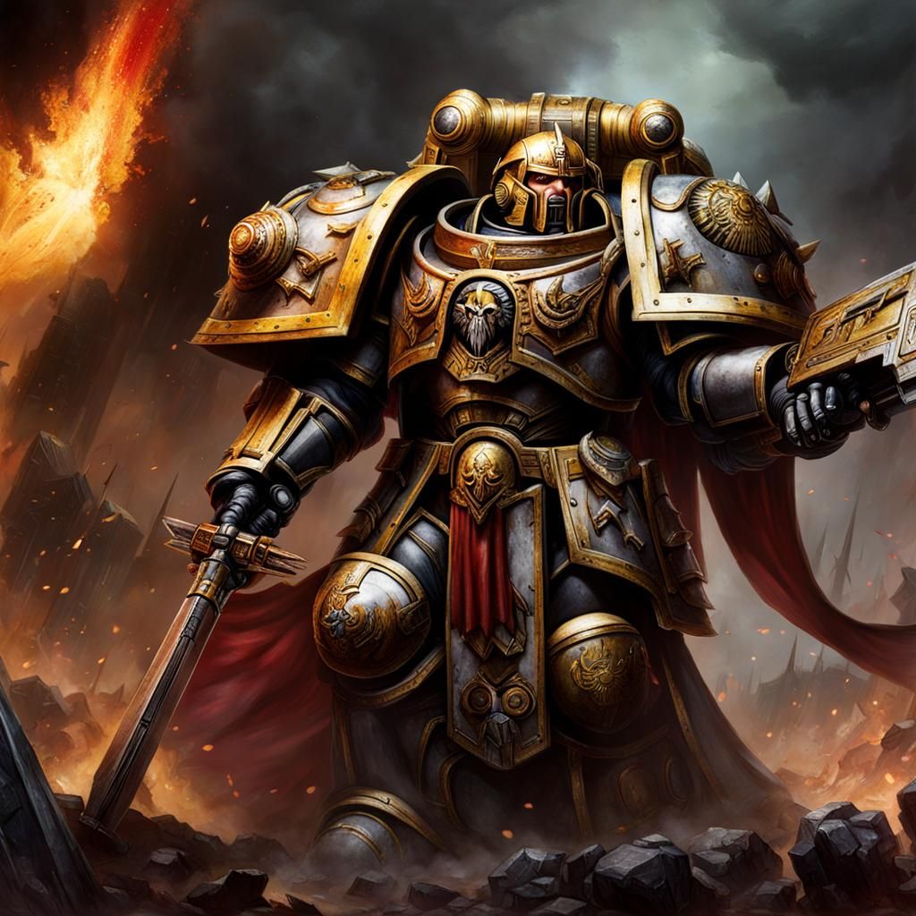 Warhammer 40k Primarch Dorn: Sci-Fi Character Art