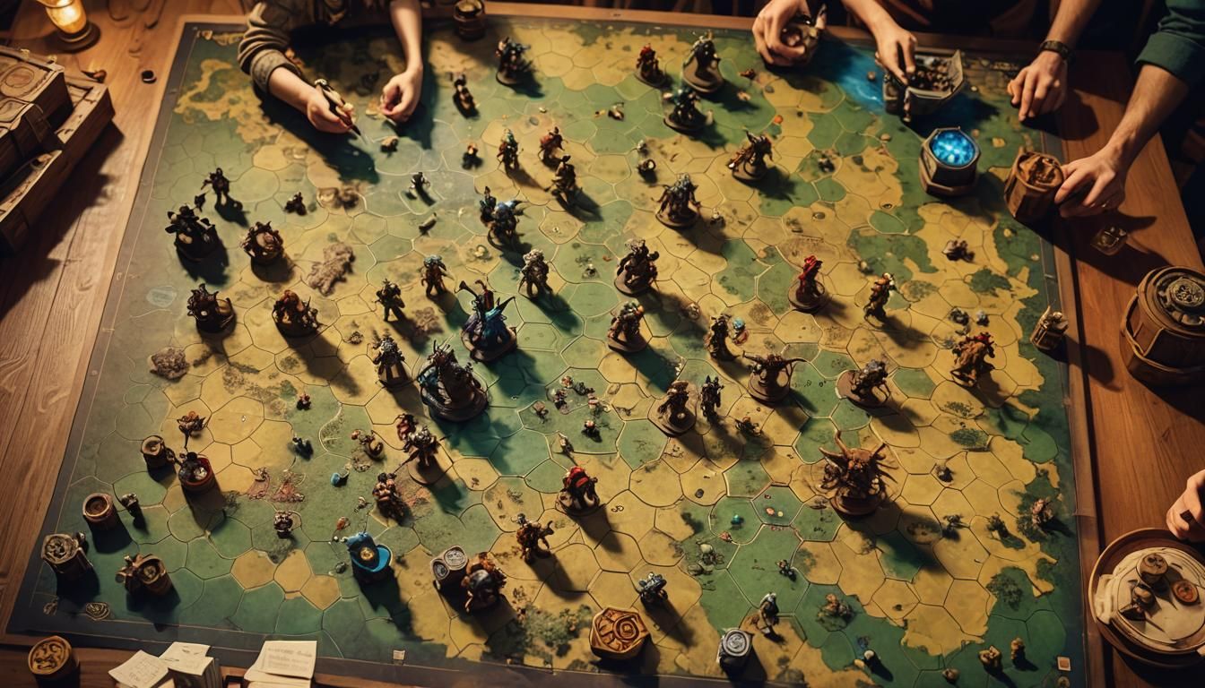 Cozy Tabletop Gaming in Warm Golden Light