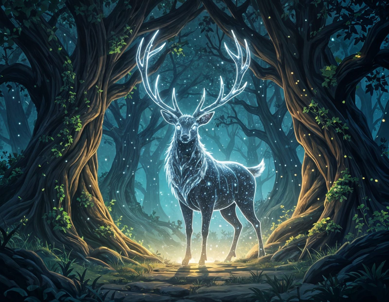 Guardian Deer of Starlight in Enchanted Forest