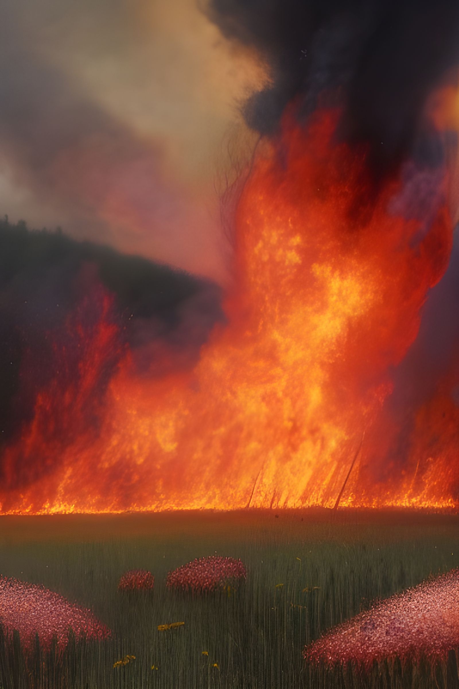 Burning Wreckage with Fire Eyes: Hyperdetailed Art