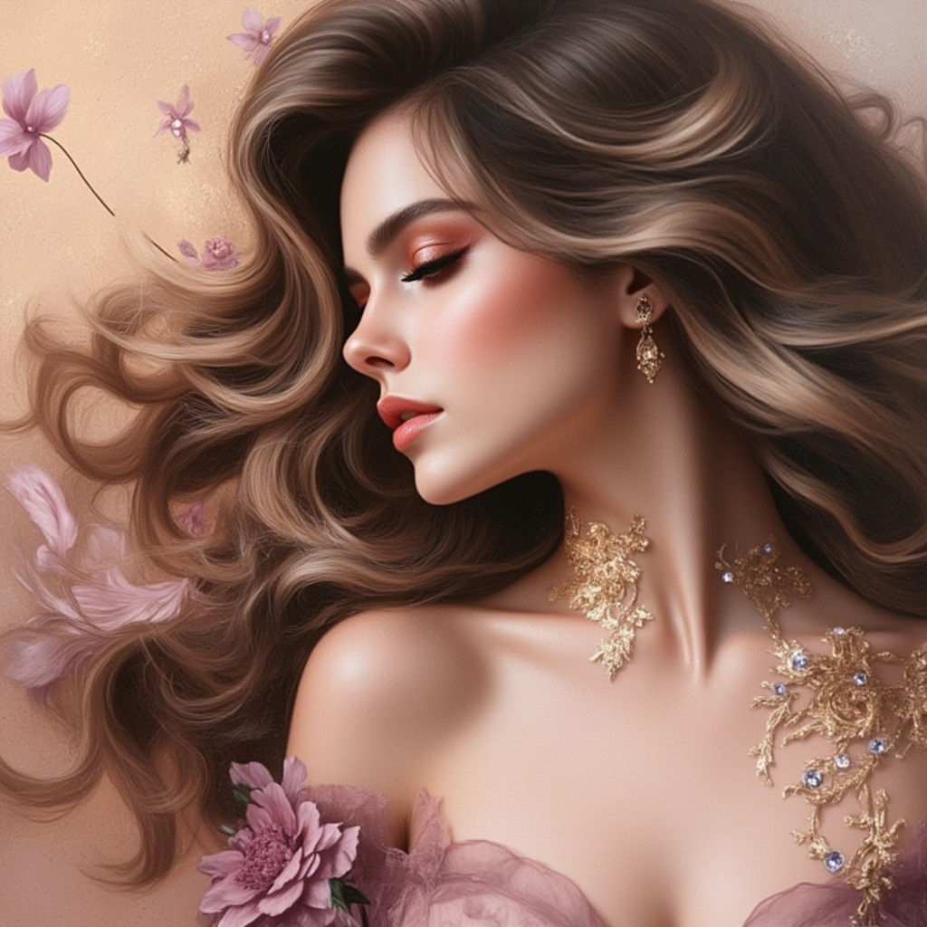 Elegant Woman in Christmas Ornament Headpiece