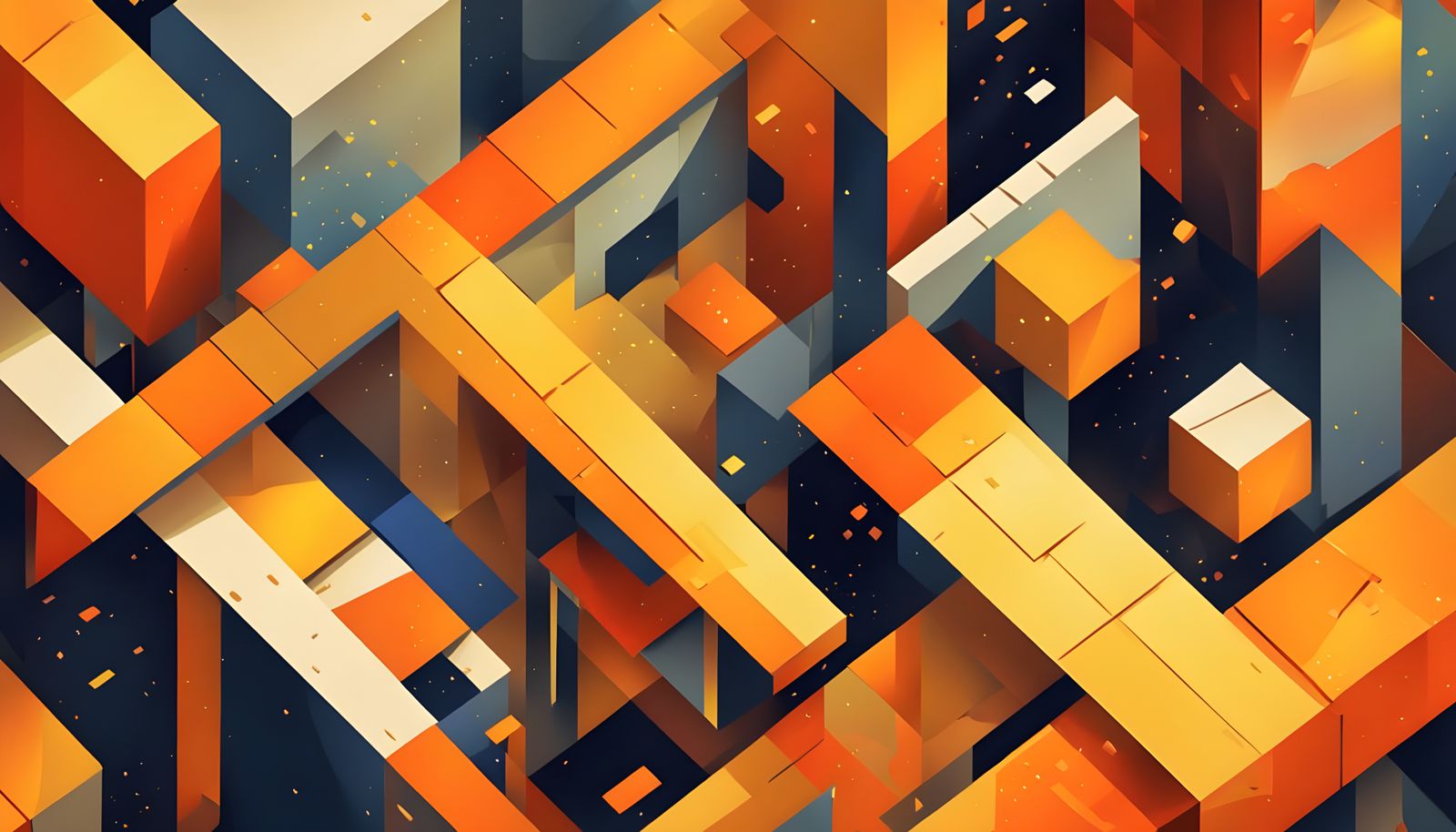 Abstract Shapes Dissolving into Pixels: Cubist Art