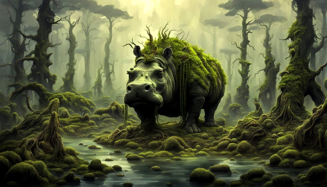 Dead Tree Forest in Vibrant Surrealism