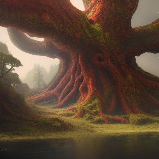 Yggdrasil: Detailed Matte Painting in Deep Color