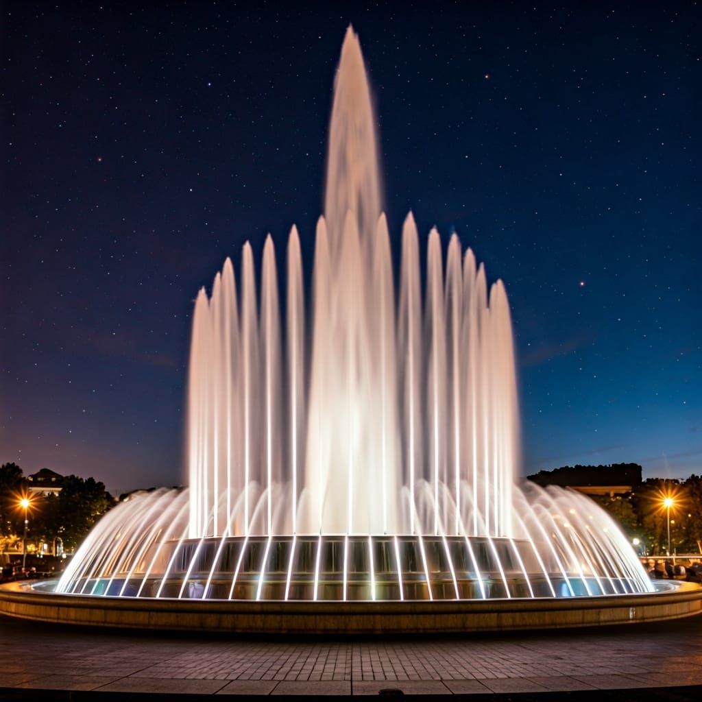 Nebula Fountain in Dreamy Surrealist Style