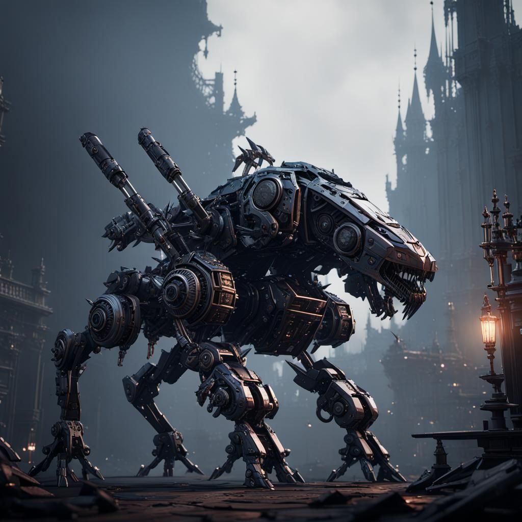 Bloodborne Zoid Mech: Hyperrealistic Sci-Fi Art