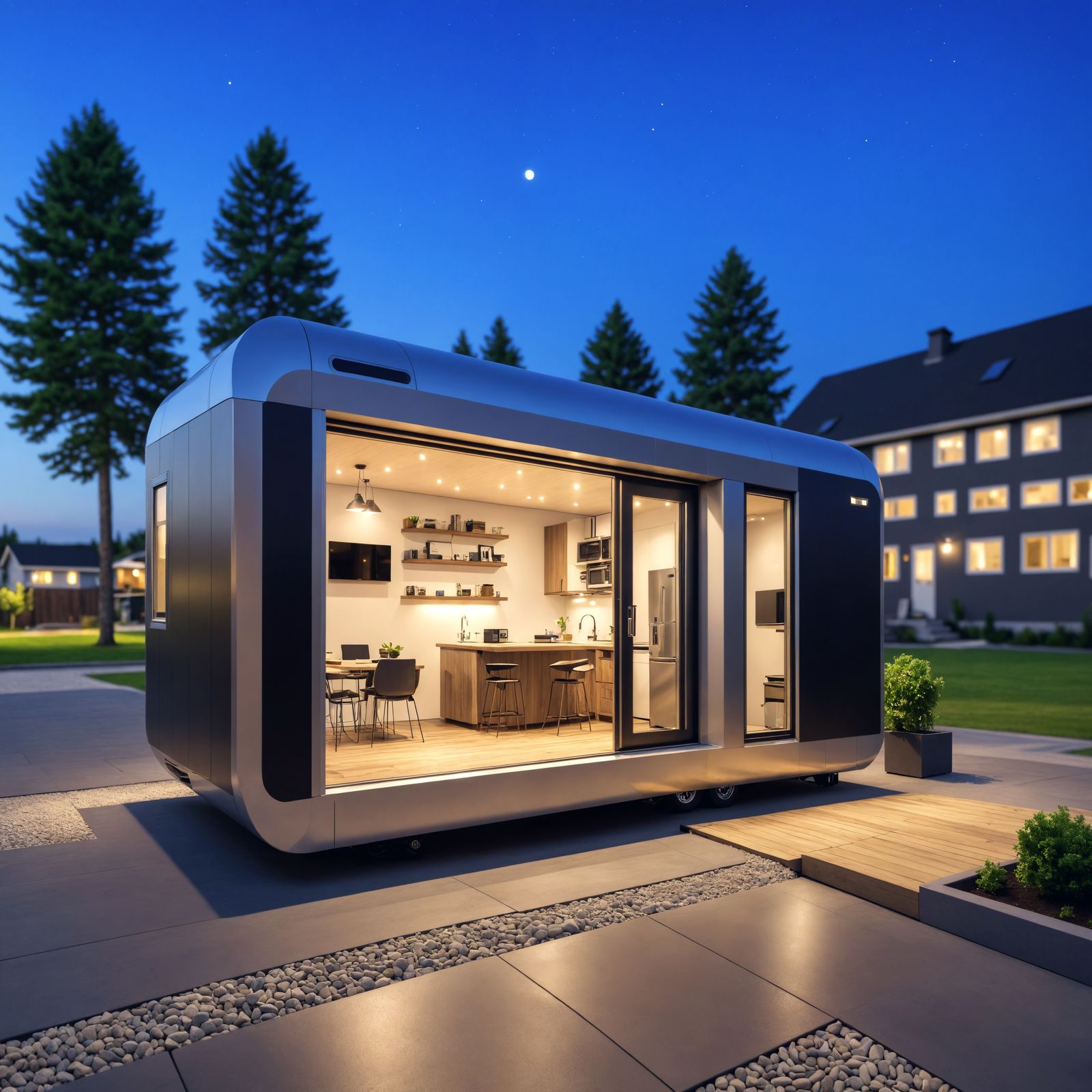 Futuristic Tiny House in Hyperrealistic Style