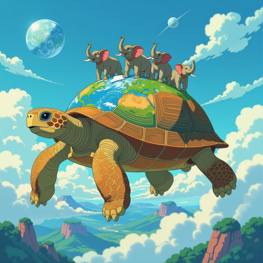 Cosmic Turtle Drifting Through Space