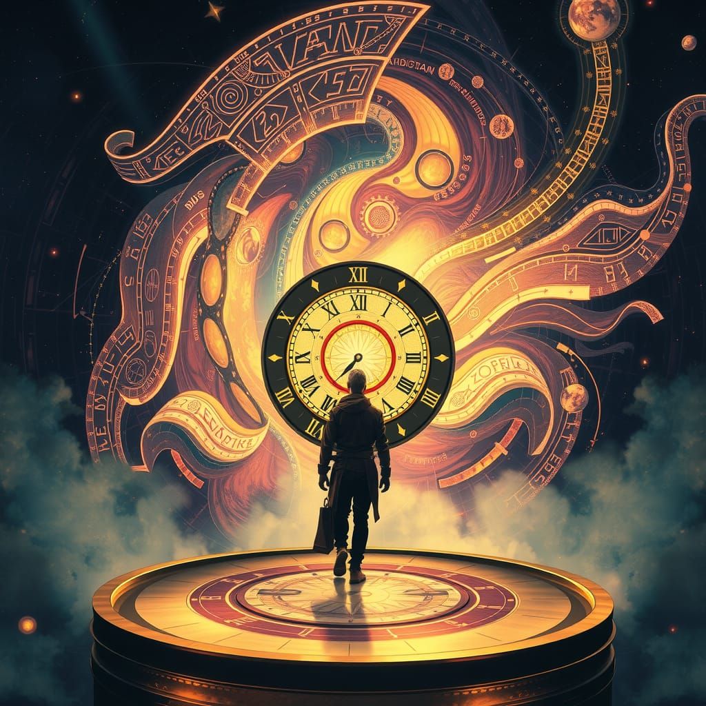 Clockwork Portal Viewed Through Telescope: Sci-Fi Fantasy