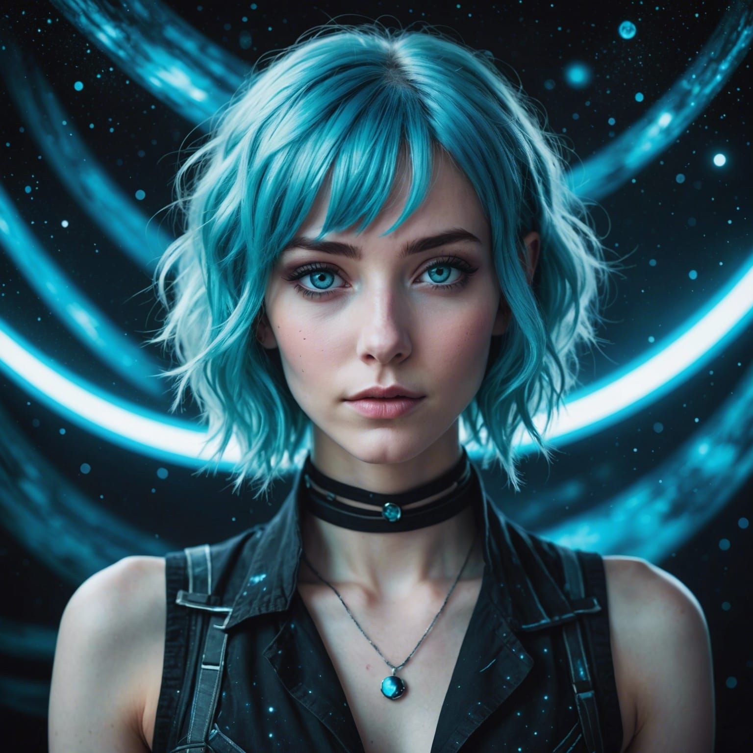 Galactic Enchantress in Cosmic Beauty