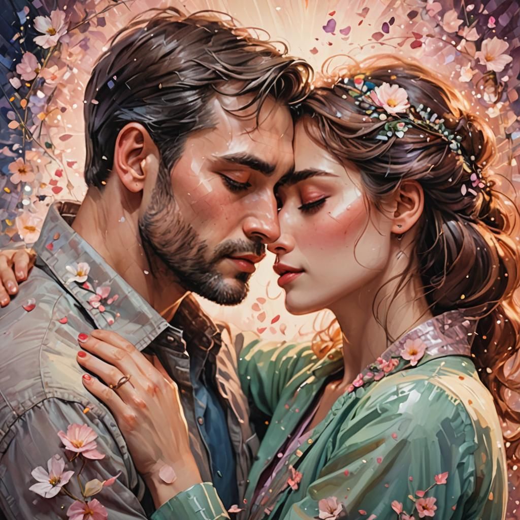 Romantic Embrace: A Tender Moment in Love