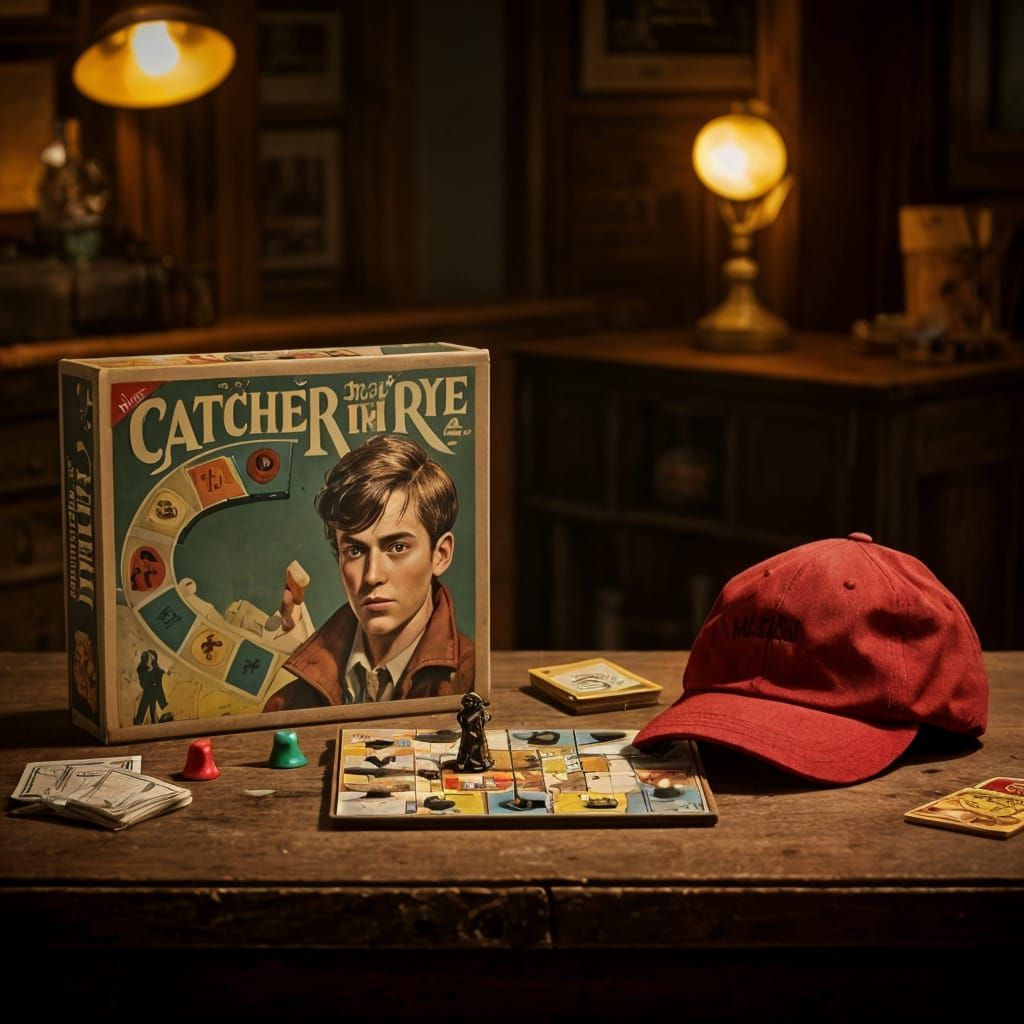 Vintage Board Game in a Red Hunting Cap Style