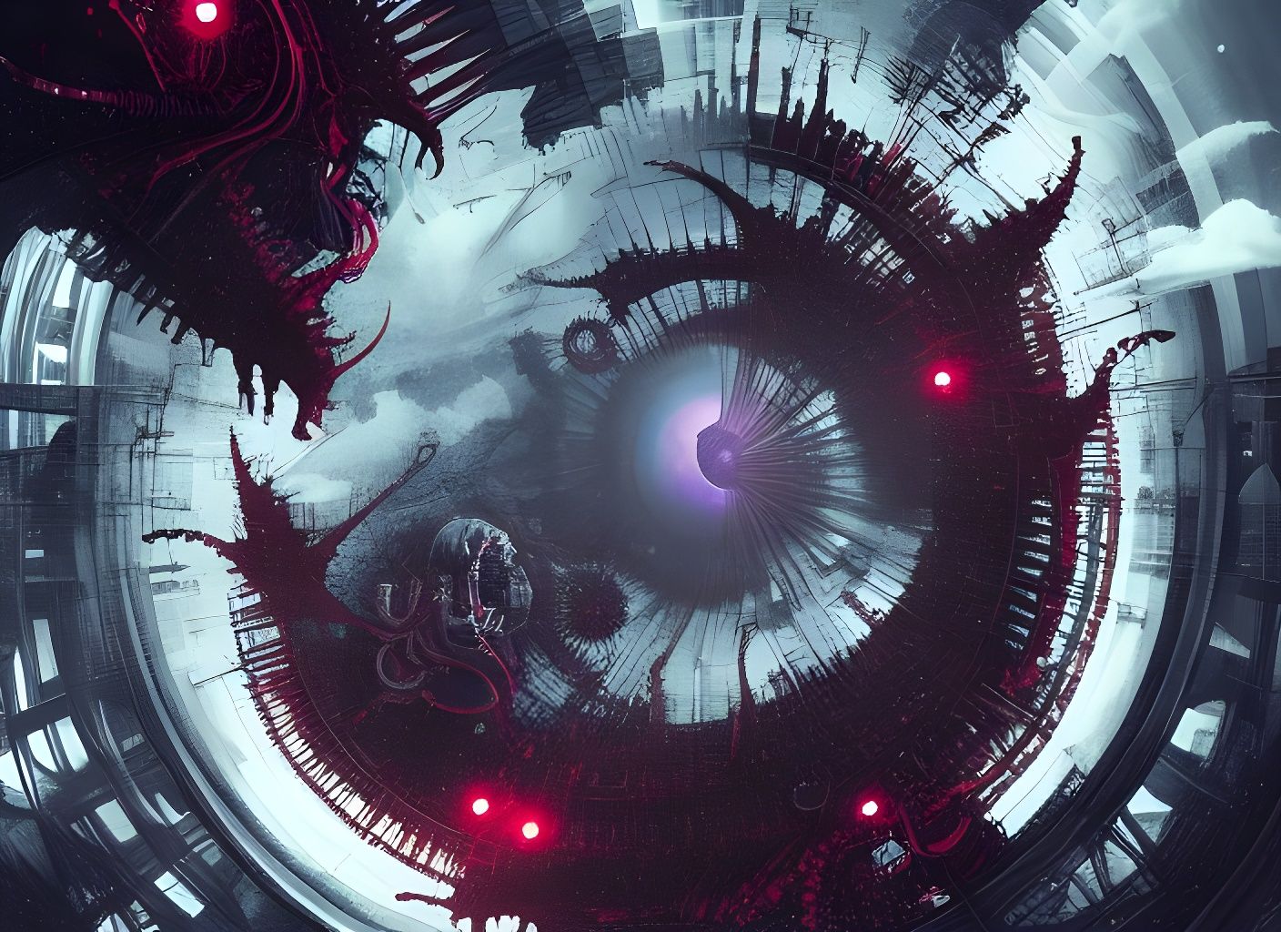 Spiralling Calamity: Detailed Digital Art Illustration