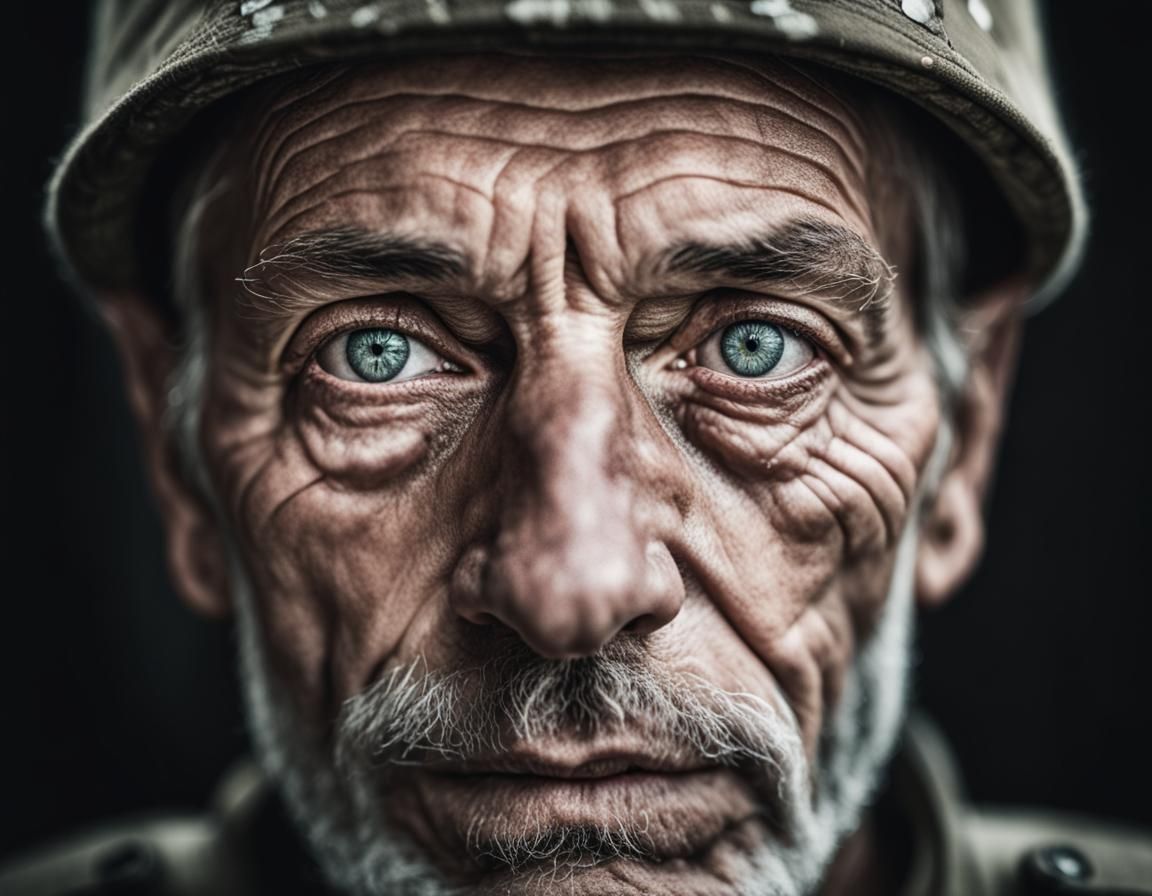 Wise Military Veteran Portrait in Ambient Light