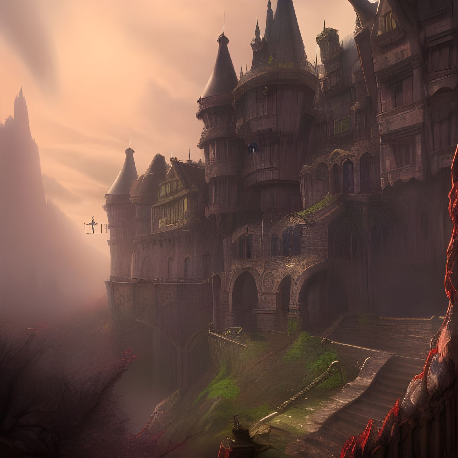 Detailed Castle Matte Painting in Unreal Engine