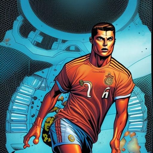 Ronaldo in Comic Book Art Style