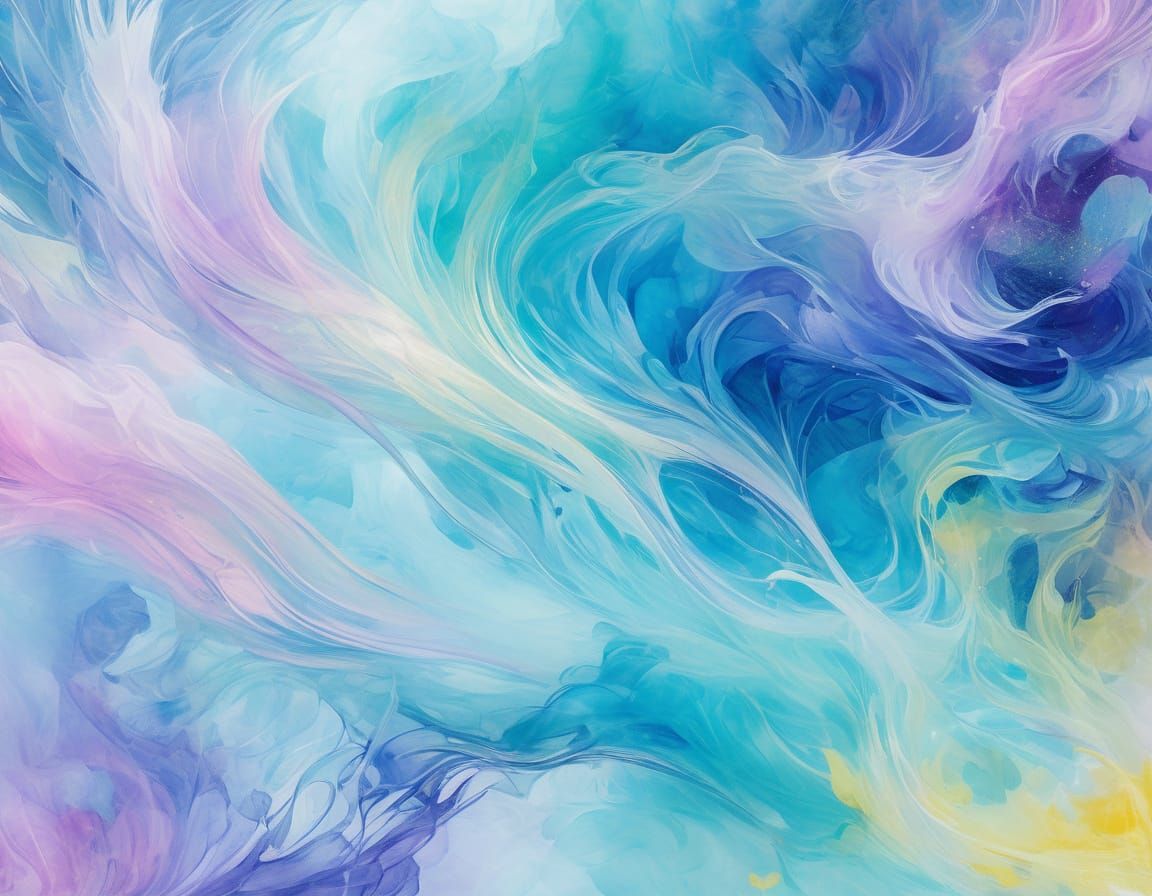 Whimsical Abstract Masterpiece in Iridescent Pastels