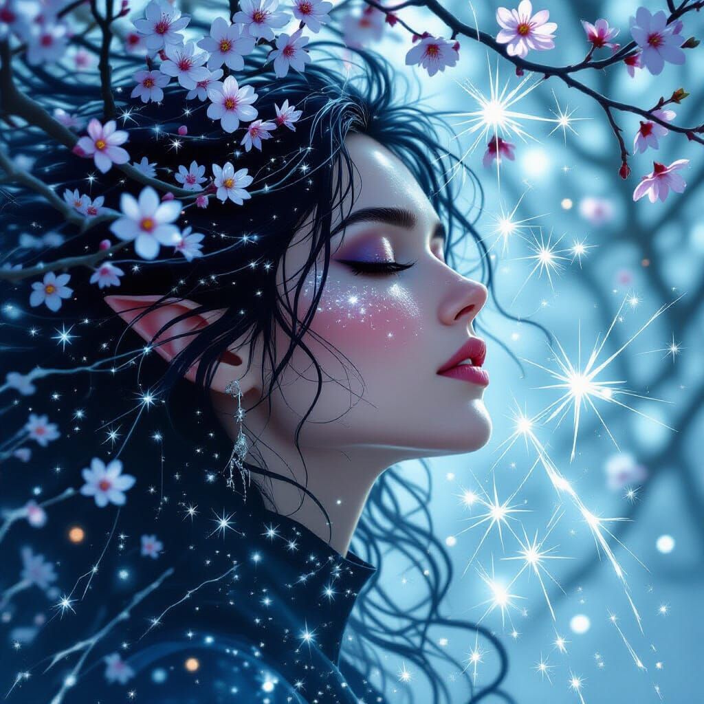 Tiefling Dissolving into Mist: Experimental Digital Art