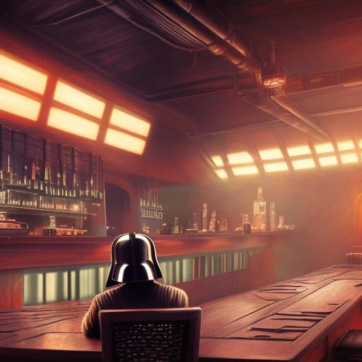 Darth Vader in a Bar: Detailed Matte Painting