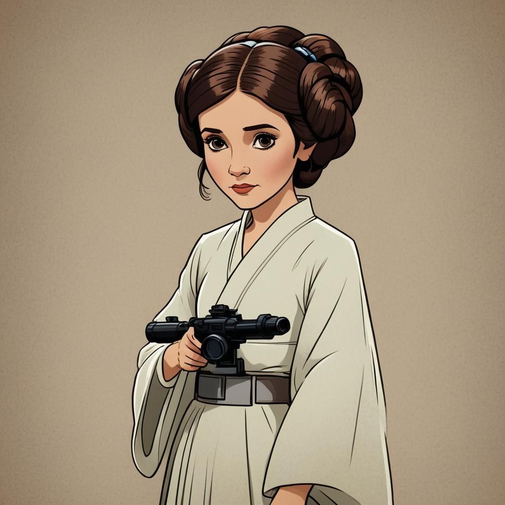 Princess Leia in Disney Animation Style