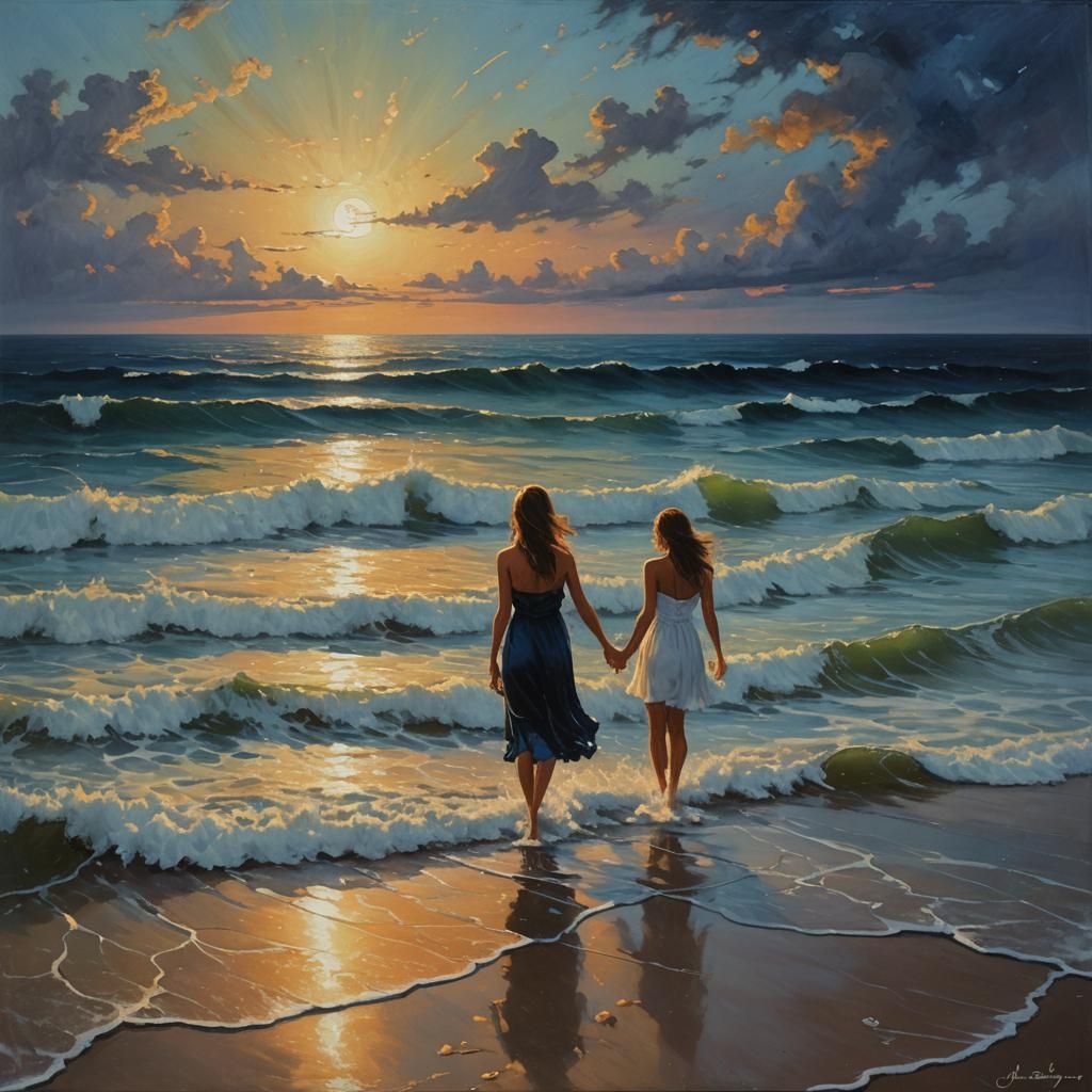 Tranquil Ocean Scene in Gurney Style