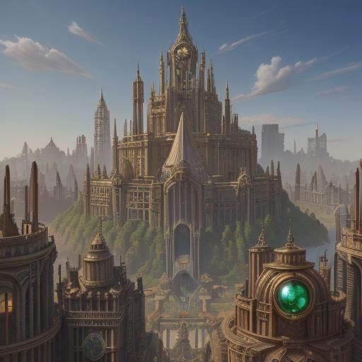 Orc Capital City with Steampunk Palace