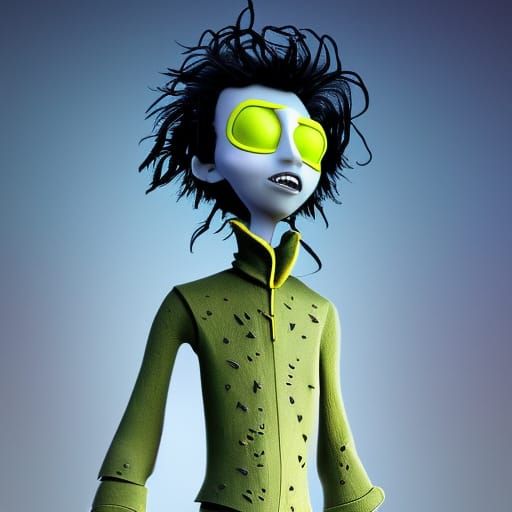 Edward Scissorhands: Pixar-Style 3D Digital Art