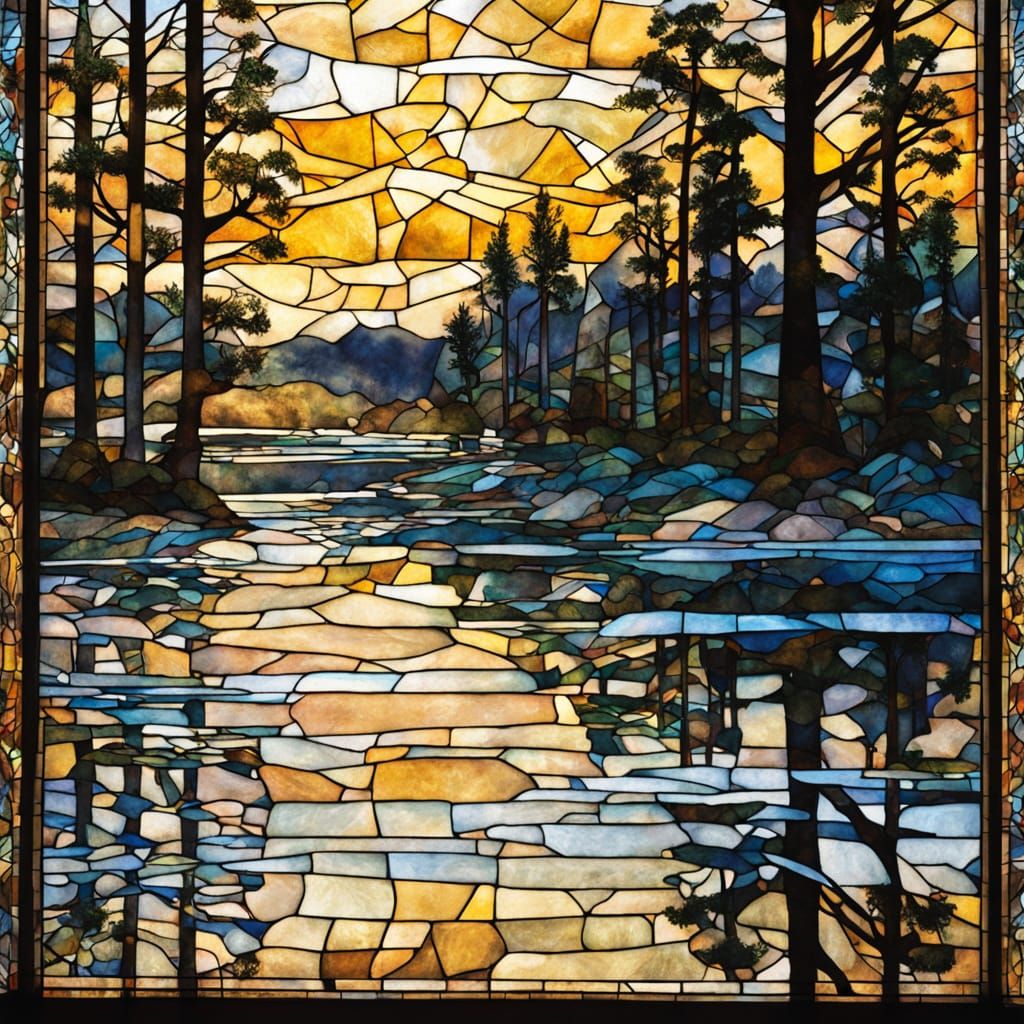 Canadian landscape stained glass