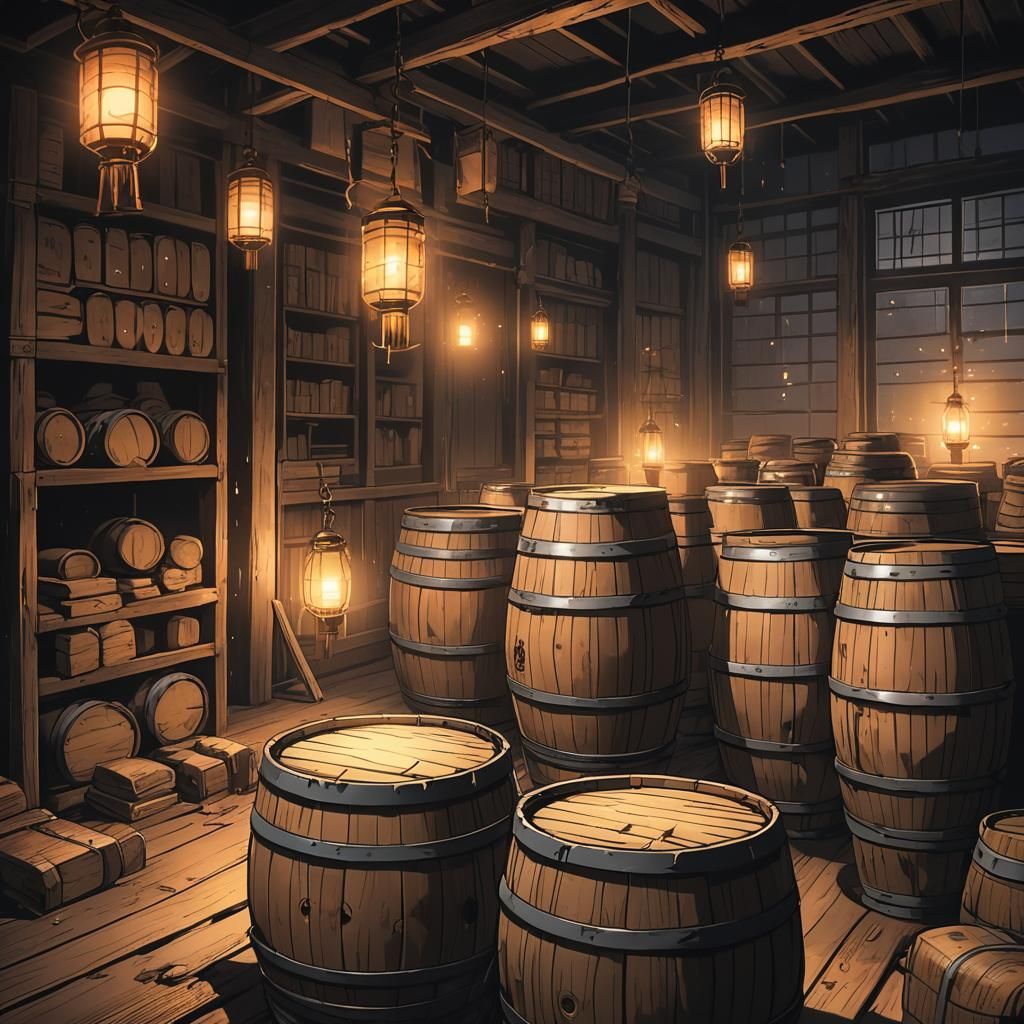 Dystopian Manga: Lost Soul in Amber Lit Room