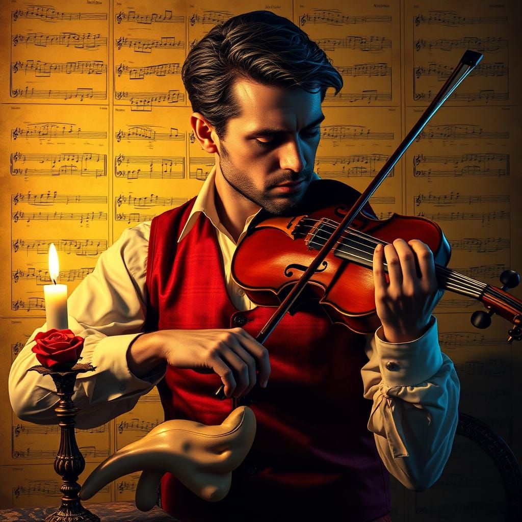 Medieval Music Maestro in Golden Light