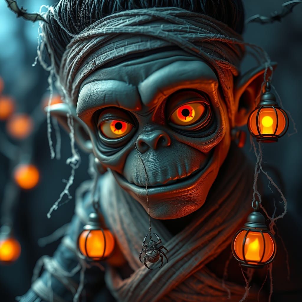 Whimsical Frankenstein: A 3D Digital Anime Spectacle