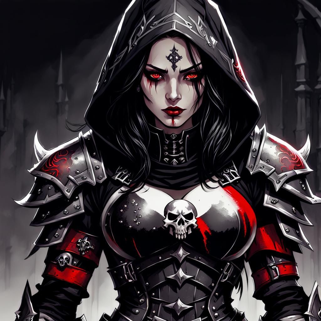 Dark Paladin Portrait in Gothic Fantasy Style