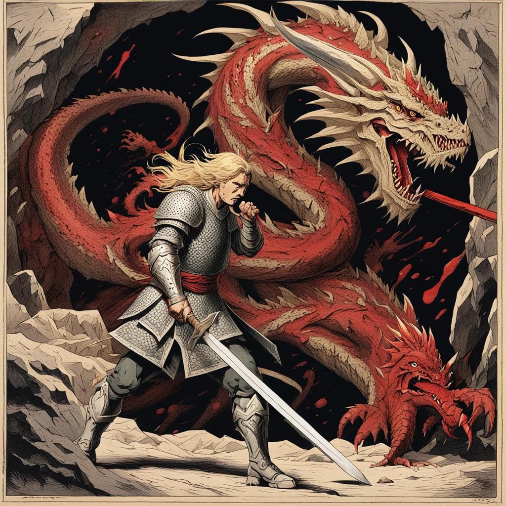 Siegfried Battles the Seven-Headed Dragon