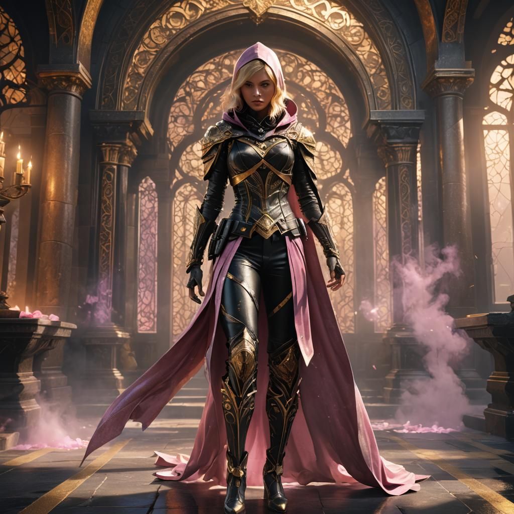 Female Assassin in Magical Suit, Digital Art